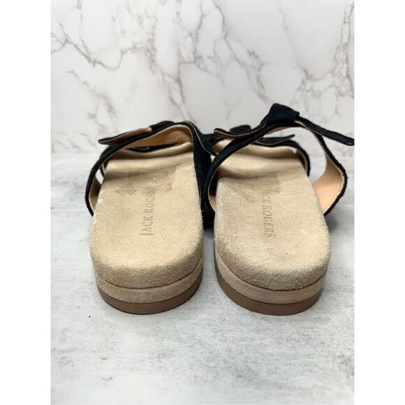 Jack Rogers Sandals Womens Size 9 Black Leather Monica Knot Open Toe Platform - Picture 8 of 12